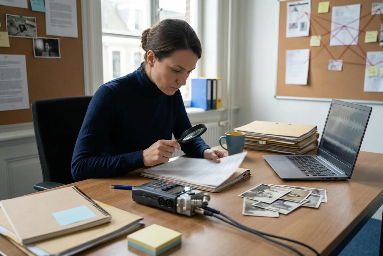 Een praktische gids voor het veilig documenteren, verifiëren en archiveren van interviews in onderzoeksdossiers