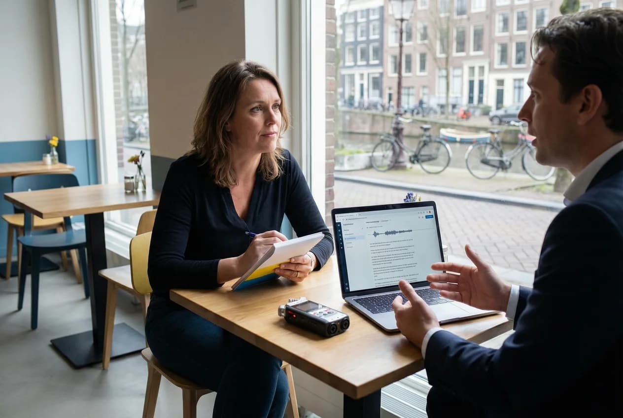 Sla geen detail over: leer hoe je interviews automatisch laat transcriberen, samenvatten en omzetten naar bruikbare inzichten.